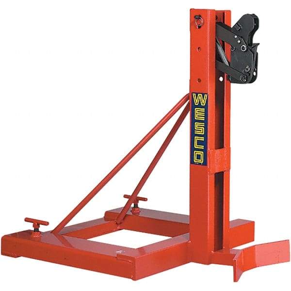 Wesco Industrial Products - 1,000 Lb Load Capacity, 16, 30, 55 & 85 Gal Drum Grab - 28" Wide x 34" High, Steel Wheels - Eagle Tool & Supply