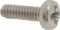 Value Collection - M2x0.40 Metric Coarse, 6mm Length Under Head Phillips Drive Machine Screw - Pan Head, Grade 18-8 & A2 Stainless Steel, Uncoated, Without Washer - Eagle Tool & Supply