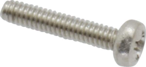 Value Collection - M2x0.40 Metric Coarse, 10mm Length Under Head Phillips Drive Machine Screw - Pan Head, Grade 18-8 & A2 Stainless Steel, Uncoated, Without Washer - Eagle Tool & Supply