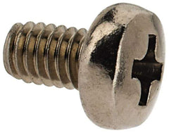 Value Collection - M2.5x0.45 Metric Coarse, 4mm Length Under Head Phillips Drive Machine Screw - Pan Head, Grade 18-8 & A2 Stainless Steel, Uncoated, Without Washer - Eagle Tool & Supply