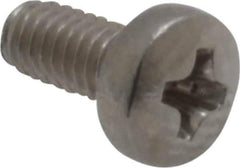 Value Collection - M2.5x0.45 Metric Coarse, 5mm Length Under Head Phillips Drive Machine Screw - Pan Head, Grade 18-8 & A2 Stainless Steel, Uncoated, Without Washer - Eagle Tool & Supply