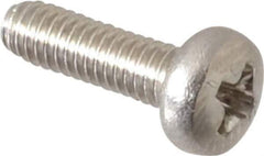 Value Collection - M2.5x0.45 Metric Coarse, 8mm Length Under Head Phillips Drive Machine Screw - Pan Head, Grade 18-8 & A2 Stainless Steel, Uncoated, Without Washer - Eagle Tool & Supply