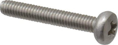 Value Collection - M2.5x0.45 Metric Coarse, 16mm Length Under Head Phillips Drive Machine Screw - Pan Head, Grade 18-8 & A2 Stainless Steel, Uncoated, Without Washer - Eagle Tool & Supply