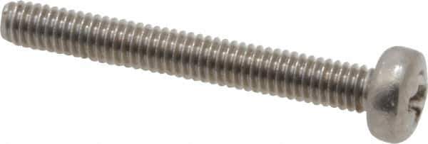 Value Collection - M2.5x0.45 Metric Coarse, 20mm Length Under Head Phillips Drive Machine Screw - Pan Head, Grade 18-8 & A2 Stainless Steel, Uncoated, Without Washer - Eagle Tool & Supply
