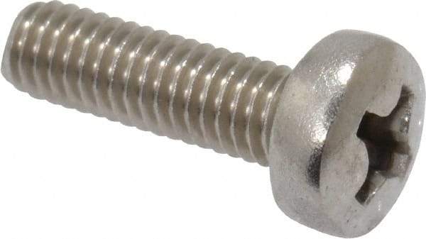 Value Collection - M3.5x0.60 Metric Coarse, 12mm Length Under Head Phillips Drive Machine Screw - Pan Head, Grade 18-8 & A2 Stainless Steel, Uncoated, Without Washer - Eagle Tool & Supply