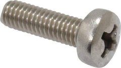 Value Collection - M3.5x0.60 Metric Coarse, 12mm Length Under Head Phillips Drive Machine Screw - Pan Head, Grade 18-8 & A2 Stainless Steel, Uncoated, Without Washer - Eagle Tool & Supply