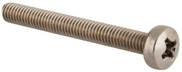 Value Collection - M4x0.70 Metric Coarse, 35mm Length Under Head Phillips Drive Machine Screw - Pan Head, Grade 18-8 & A2 Stainless Steel, Uncoated, Without Washer - Eagle Tool & Supply
