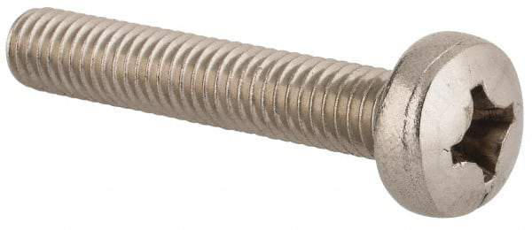 Value Collection - M6x1.00 Metric Coarse, 35mm Length Under Head Phillips Drive Machine Screw - Pan Head, Grade 18-8 & A2 Stainless Steel, Uncoated, Without Washer - Eagle Tool & Supply