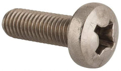 Value Collection - M8x1.25 Metric Coarse, 25mm Length Under Head Phillips Drive Machine Screw - Pan Head, Grade 18-8 & A2 Stainless Steel, Uncoated, Without Washer - Eagle Tool & Supply
