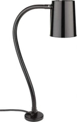 Made in USA - 24 Inch, Gooseneck, Magnetic Mounted, Incandescent, Black, General Purpose Task Light - 100 Watt, 120 Volt, Nonmagnifying - Eagle Tool & Supply