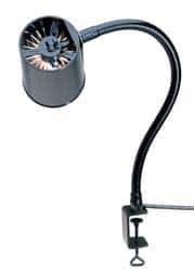 Made in USA - 24 Inch, Gooseneck, Clamp on, Incandescent, Black, General Purpose Task Light - 100 Watt, 120 Volt, Nonmagnifying - Eagle Tool & Supply