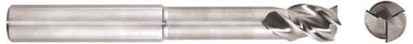 Niagara Cutter - 3/8", 1/2" LOC, 3/8" Shank Diam, 6" OAL, 3 Flute, Solid Carbide Square End Mill - Single End, Uncoated, Spiral Flute, 45° Helix, Centercutting, Right Hand Cut, Right Hand Flute, Series AN345 - Eagle Tool & Supply