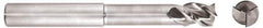 Niagara Cutter - 1", 1-1/4" LOC, 1" Shank Diam, 6" OAL, 3 Flute, Solid Carbide Square End Mill - Single End, Uncoated, Spiral Flute, 45° Helix, Centercutting, Right Hand Cut, Right Hand Flute, Series AN345 - Eagle Tool & Supply