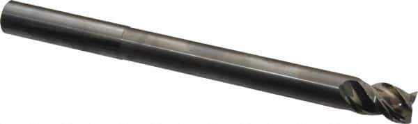 Niagara Cutter - 1/2", 5/8" LOC, 1/2" Shank Diam, 6" OAL, 3 Flute, Solid Carbide Square End Mill - Single End, Uncoated, Spiral Flute, 45° Helix, Centercutting, Right Hand Cut, Right Hand Flute, Series AN345 - Eagle Tool & Supply