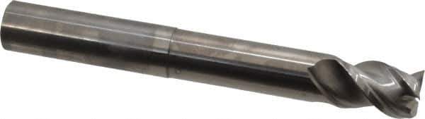 Niagara Cutter - 3/4", 1" LOC, 3/4" Shank Diam, 6" OAL, 3 Flute, Solid Carbide Square End Mill - Single End, Uncoated, Spiral Flute, 45° Helix, Centercutting, Right Hand Cut, Right Hand Flute, Series AN345 - Eagle Tool & Supply