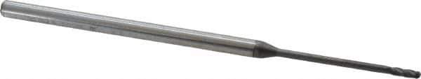 Niagara Cutter - 1/16" Diam, 3/16" LOC, 4 Flute Solid Carbide Ball End Mill - Diamond Finish, Single End, 3" OAL, 1/8" Shank Diam, Spiral Flute - Eagle Tool & Supply