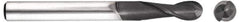 Niagara Cutter - 1/2" Diam, 2" LOC, 4 Flute Solid Carbide Ball End Mill - Diamond Finish, Single End, 4" OAL, 1/2" Shank Diam, Spiral Flute - Eagle Tool & Supply
