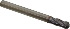 Niagara Cutter - 3/8" Diam, 1" LOC, 4 Flute Solid Carbide Ball End Mill - TiAlN Finish, Single End, 4" OAL, 3/8" Shank Diam, Spiral Flute - Eagle Tool & Supply
