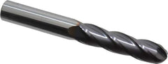 Niagara Cutter - 1/2" Diam, 2" LOC, 4 Flute Solid Carbide Ball End Mill - TiAlN Finish, Single End, 4" OAL, 1/2" Shank Diam - Eagle Tool & Supply