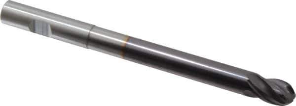 Niagara Cutter - 1/2" Diam, 5/8" LOC, 4 Flute Solid Carbide Ball End Mill - TiAlN Finish, Single End, 6" OAL, 1/2" Shank Diam, Spiral Flute - Eagle Tool & Supply