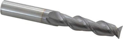 Niagara Cutter - 5/8", 2-1/2" LOC, 5/8" Shank Diam, 5" OAL, 2 Flute, Solid Carbide Square End Mill - Single End, TiCN Finish, Spiral Flute, 45° Helix, Centercutting, Right Hand Cut, Right Hand Flute, Series A245 - Eagle Tool & Supply