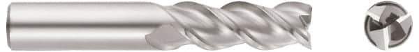 Niagara Cutter - 5/8", 2-1/2" LOC, 5/8" Shank Diam, 5" OAL, 3 Flute, Solid Carbide Square End Mill - Single End, TiCN Finish, Spiral Flute, 45° Helix, Centercutting, Right Hand Cut, Right Hand Flute, Series A345 - Eagle Tool & Supply