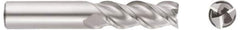 Niagara Cutter - 1", 3-1/4" LOC, 1" Shank Diam, 6" OAL, 3 Flute, Solid Carbide Square End Mill - Single End, TiCN Finish, Spiral Flute, 45° Helix, Centercutting, Right Hand Cut, Right Hand Flute, Series A345 - Eagle Tool & Supply