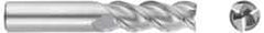 Niagara Cutter - 5/16", 1-1/4" LOC, 5/16" Shank Diam, 3-1/2" OAL, 3 Flute, Solid Carbide Square End Mill - Single End, Uncoated, Spiral Flute, 45° Helix, Centercutting, Right Hand Cut, Right Hand Flute, Series A345 - Eagle Tool & Supply