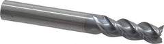 Niagara Cutter - 5/16", 13/16" LOC, 5/16" Shank Diam, 2-1/2" OAL, 3 Flute, Solid Carbide Square End Mill - Single End, TiCN Finish, Spiral Flute, 45° Helix, Centercutting, Right Hand Cut, Right Hand Flute, Series A345 - Eagle Tool & Supply