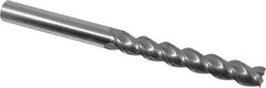 Niagara Cutter - 1/2", 3-1/8" LOC, 1/2" Shank Diam, 6" OAL, 3 Flute, Solid Carbide Square End Mill - Single End, TiCN Finish, Spiral Flute, 45° Helix, Centercutting, Right Hand Cut, Right Hand Flute, Series A345 - Eagle Tool & Supply