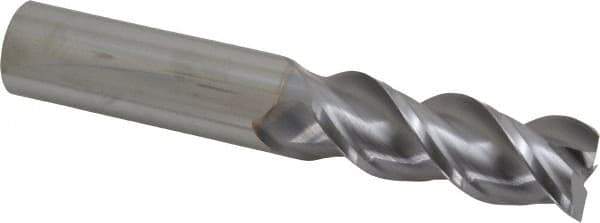 Niagara Cutter - 1", 2-5/8" LOC, 1" Shank Diam, 6" OAL, 3 Flute, Solid Carbide Square End Mill - Single End, TiCN Finish, Spiral Flute, 45° Helix, Centercutting, Right Hand Cut, Right Hand Flute, Series A345 - Eagle Tool & Supply