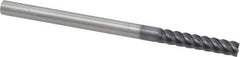 Niagara Cutter - 1/4", 1-1/4" LOC, 1/4" Shank Diam, 4" OAL, 5 Flute, Solid Carbide Square End Mill - Single End, TiAlN Finish, Spiral Flute, 45° Helix, Centercutting, Right Hand Cut, Right Hand Flute, Series S545 - Eagle Tool & Supply