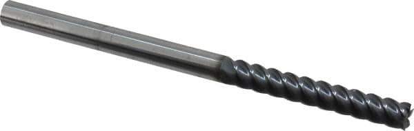 Niagara Cutter - 3/8", 2-1/2" LOC, 3/8" Shank Diam, 6" OAL, 5 Flute, Solid Carbide Square End Mill - Single End, TiAlN Finish, Spiral Flute, 45° Helix, Centercutting, Right Hand Cut, Right Hand Flute, Series S545 - Eagle Tool & Supply