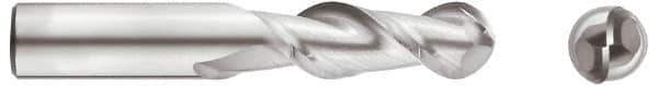 Niagara Cutter - 3/4" Diam, 1-5/8" LOC, 2 Flute Solid Carbide Ball End Mill - Uncoated, Single End, 4" OAL, 3/4" Shank Diam, Spiral Flute - Eagle Tool & Supply