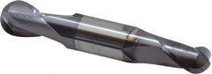 Niagara Cutter - 1/2" Diam, 5/8" LOC, 2 Flute Solid Carbide Ball End Mill - TiAlN Finish, Double End, 3" OAL, 1/2" Shank Diam, Spiral Flute - Eagle Tool & Supply