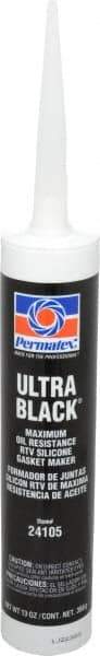 Permatex - 13 oz Oil Resistant Gasket Maker - -65 to 550°F, Black, Comes in Cartridge - Eagle Tool & Supply