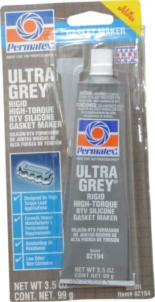 Permatex - 3-1/2 oz Gasket Maker - -65 to 650°F, Gray, Comes in Tube - Eagle Tool & Supply