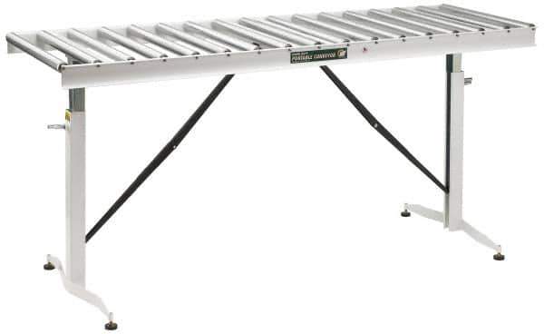 HTC - 66 Inch Long x 43-1/2 Inch High Portable Folding Conveyor - 500 Lbs. Limit, with 17 and 24 Inch Wide Rollers - Eagle Tool & Supply