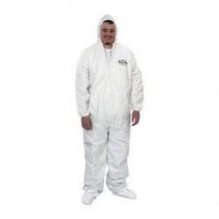 KleenGuard - Size XL Film Laminate Chemical Resistant Coveralls - White, Zipper Closure, Open Cuffs, Open Ankles - Eagle Tool & Supply