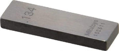 Mitutoyo - 0.134" Rectangular Steel Gage Block - Accuracy Grade 0, Includes Certificate of Inspection - Eagle Tool & Supply