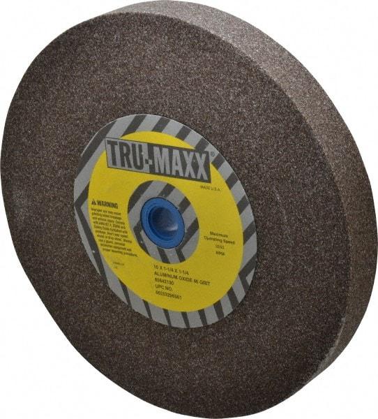 Tru-Maxx - 46 Grit Aluminum Oxide Bench & Pedestal Grinding Wheel - 10" Diam x 1-1/4" Hole x 1-1/4" Thick, 3250 Max RPM, P Hardness, Coarse Grade , Vitrified Bond - Eagle Tool & Supply