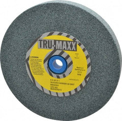 Tru-Maxx - 60 Grit Silicon Carbide Bench & Pedestal Grinding Wheel - 6" Diam x 1" Hole x 3/4" Thick, 5410 Max RPM, K Hardness, Medium Grade , Vitrified Bond - Eagle Tool & Supply