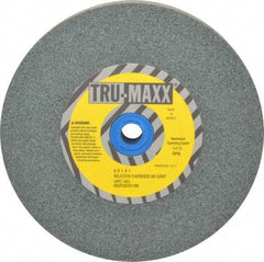 Tru-Maxx - 80 Grit Silicon Carbide Bench & Pedestal Grinding Wheel - 6" Diam x 1" Hole x 1" Thick, 5410 Max RPM, K Hardness, Medium Grade , Vitrified Bond - Eagle Tool & Supply