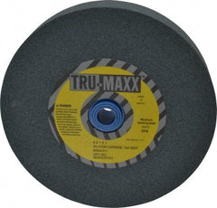 Tru-Maxx - 120 Grit Silicon Carbide Bench & Pedestal Grinding Wheel - 6" Diam x 1" Hole x 1" Thick, 5410 Max RPM, K Hardness, Fine Grade , Vitrified Bond - Eagle Tool & Supply