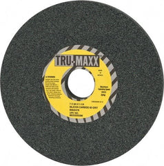 Tru-Maxx - 60 Grit Silicon Carbide Bench & Pedestal Grinding Wheel - 7" Diam x 1-1/4" Hole x 3/4" Thick, 3600 Max RPM, K Hardness, Medium Grade , Vitrified Bond - Eagle Tool & Supply