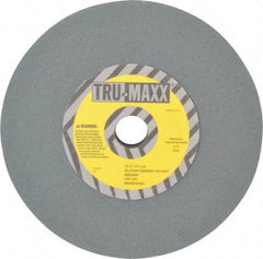 Tru-Maxx - 120 Grit Silicon Carbide Bench & Pedestal Grinding Wheel - 10" Diam x 1-1/4" Hole x 1" Thick, 3250 Max RPM, K Hardness, Fine Grade , Vitrified Bond - Eagle Tool & Supply