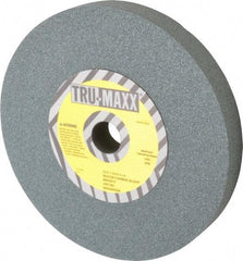 Tru-Maxx - 80 Grit Silicon Carbide Bench & Pedestal Grinding Wheel - 10" Diam x 1-1/4" Hole x 1-1/4" Thick, 3250 Max RPM, K Hardness, Medium Grade , Vitrified Bond - Eagle Tool & Supply