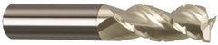 Accupro - 5/8" Diam, 1-5/8" LOC, 3 Flute Solid Carbide Roughing & Finishing Square End Mill - ZrN Finish, 6" OAL, 5/8" Shank Diam, Straight Shank, 37° Helix, Centercutting - Eagle Tool & Supply