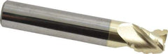 Accupro - 1/2" Diam, 5/8" LOC, 3 Flute Solid Carbide Roughing & Finishing Square End Mill - ZrN Finish, 3" OAL, 1/2" Shank Diam, Straight Shank, 37° Helix, Centercutting - Eagle Tool & Supply