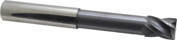 Accupro - 3/4", 4 Flute, Single End, Solid Carbide, Corner Chamfer End Mill - 6" OAL, Right Hand Flute, 1" LOC, Right Hand Cut, 3-3/8" Extended Reach - Eagle Tool & Supply